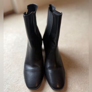 J. Crew Black Leather Heeled Ankle Boots